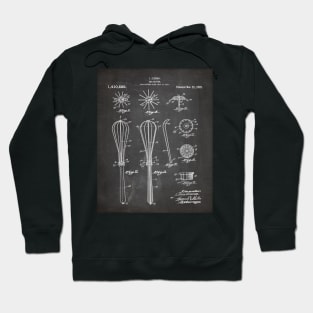 Whisk Patent - Baking Art - Black Chalkboard Hoodie